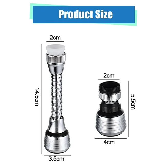 1PC 360 ° Swivel Faucet Extender Water Tap Aerator Nozzle Bubbler 2 Modes Water Saving Sprayer Filter ABS Kitchen Accessories 6