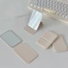 Desktop Makeup Mirror Solid Color PU Leather Simple Portable Handheld Makeup Mirror Foldable Student Compact Cute Pocket Mirror 1