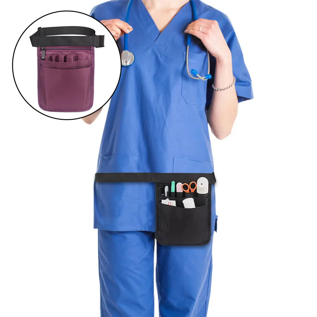 Marsupio Infermiere Professionale 2 Lati: Organizzatore Da Cintura Con 8 Tasche Per Forbici E Accessori Medici