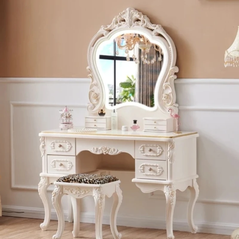 

Mirror Light Dresser Table Modern Minimal Men White Desk Dressing Table Living Room Mobile Penteadeiras De Maquiagem Funiture
