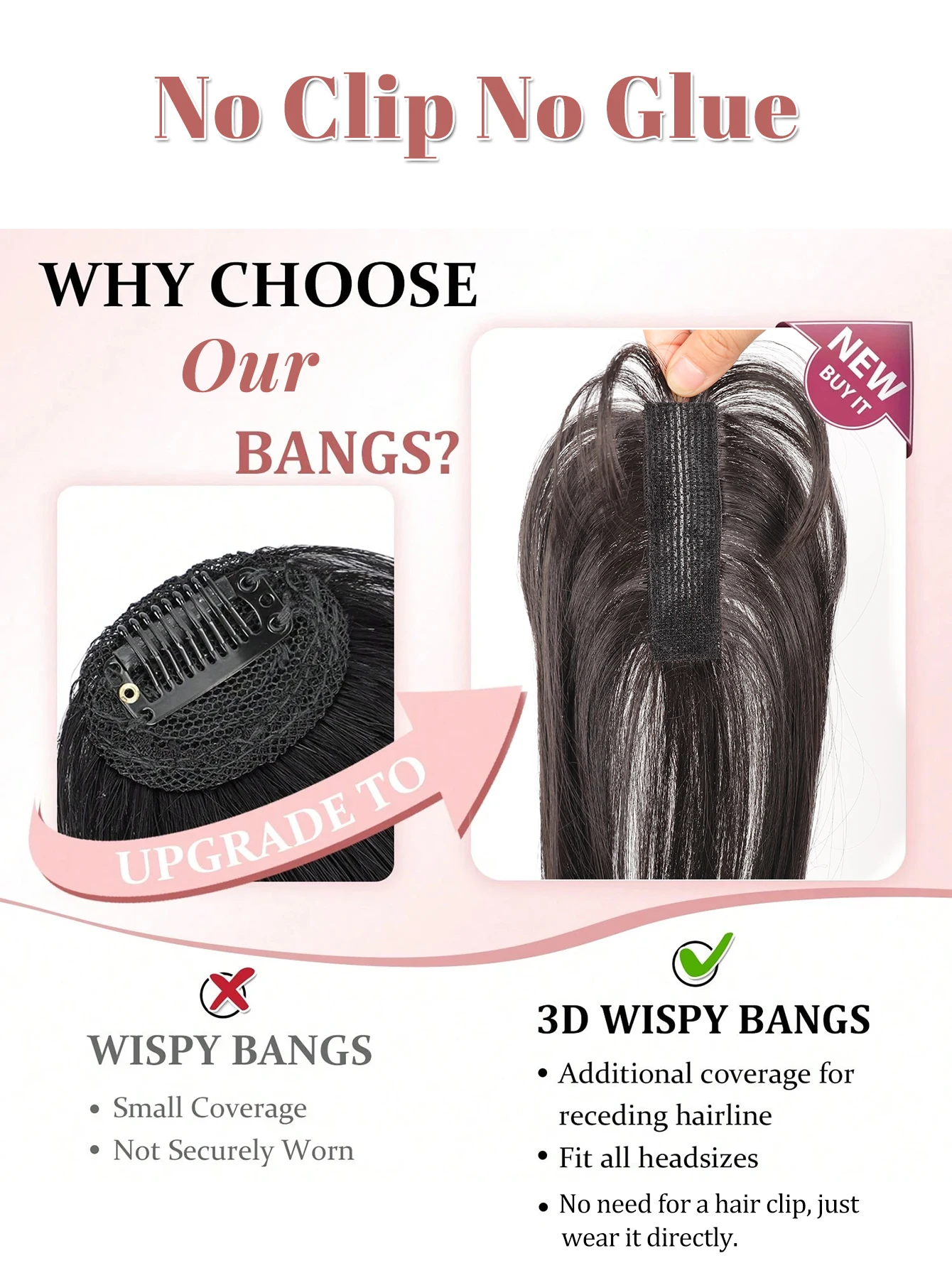 Synthetic Hair Toppers for Women with Bangs and Thinning Hair