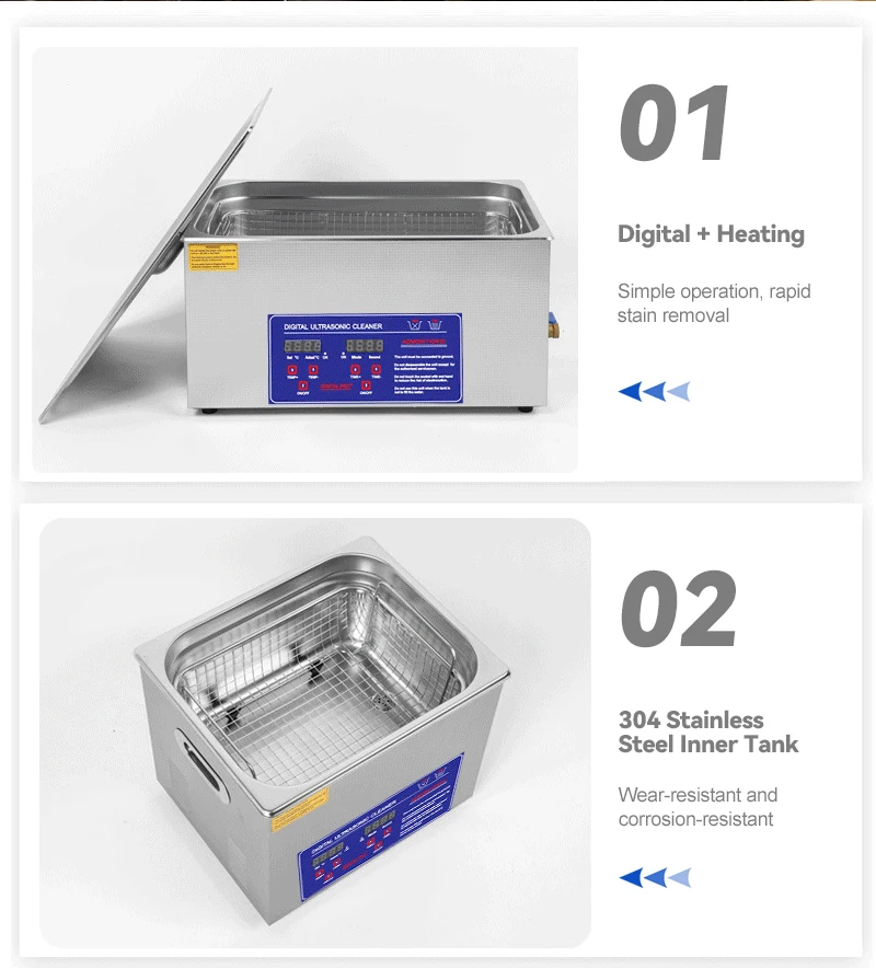 40kHz Ultrasonic Cleaner with Heater & Timer Industrial High Power Ultrasonic Cl