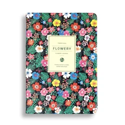 Korean Kawaii Vintage Flower Diary Planner - A6 Agenda Notebook (Tropical)