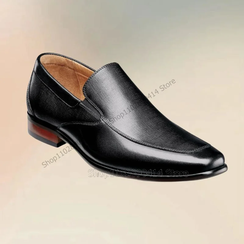 

Black Sewing Design Matte Leather Penny Loafers Fashion Slip On Men Shoes Luxury Handmade Party Banquet Office Men Dress Shoes