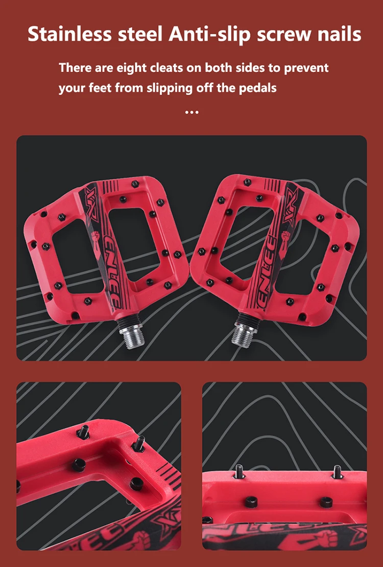 Description Picture 2 of itemENLEE Ultralight Seal Bearings Bike Pedals Cycling Nylon Road bmx Mtb Flat Platform Bicycle Parts Accessories T991