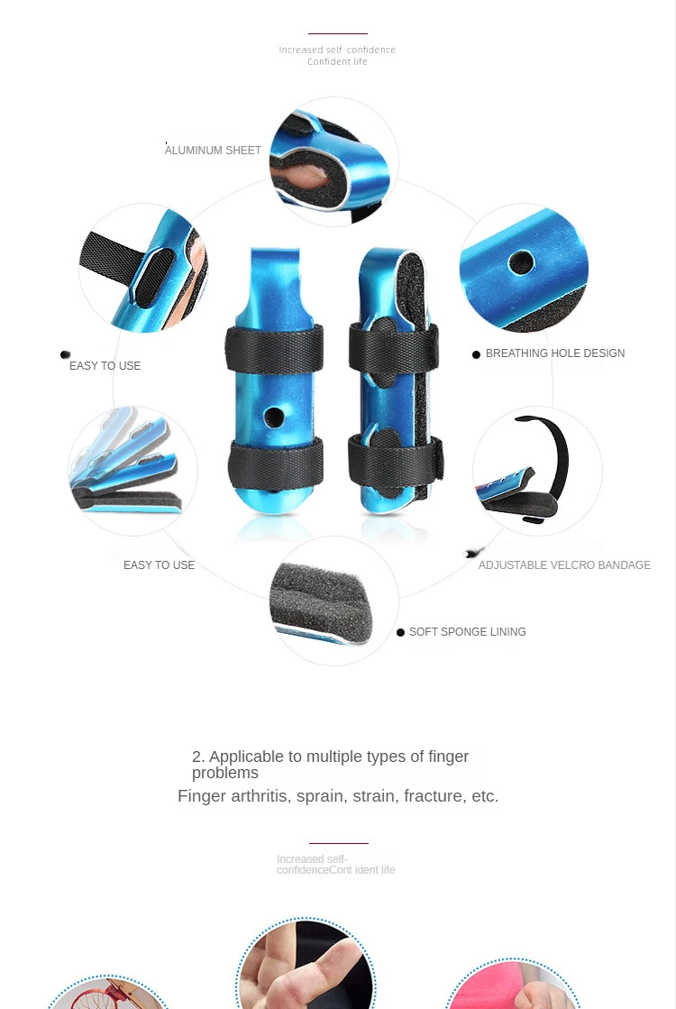 Description Picture 5 of item1Pcs Aluminum & Foam Support Brace Finger Splint Hand Trigger Broken Finger Sprain Joint Immobilization Fracture Pain Relief