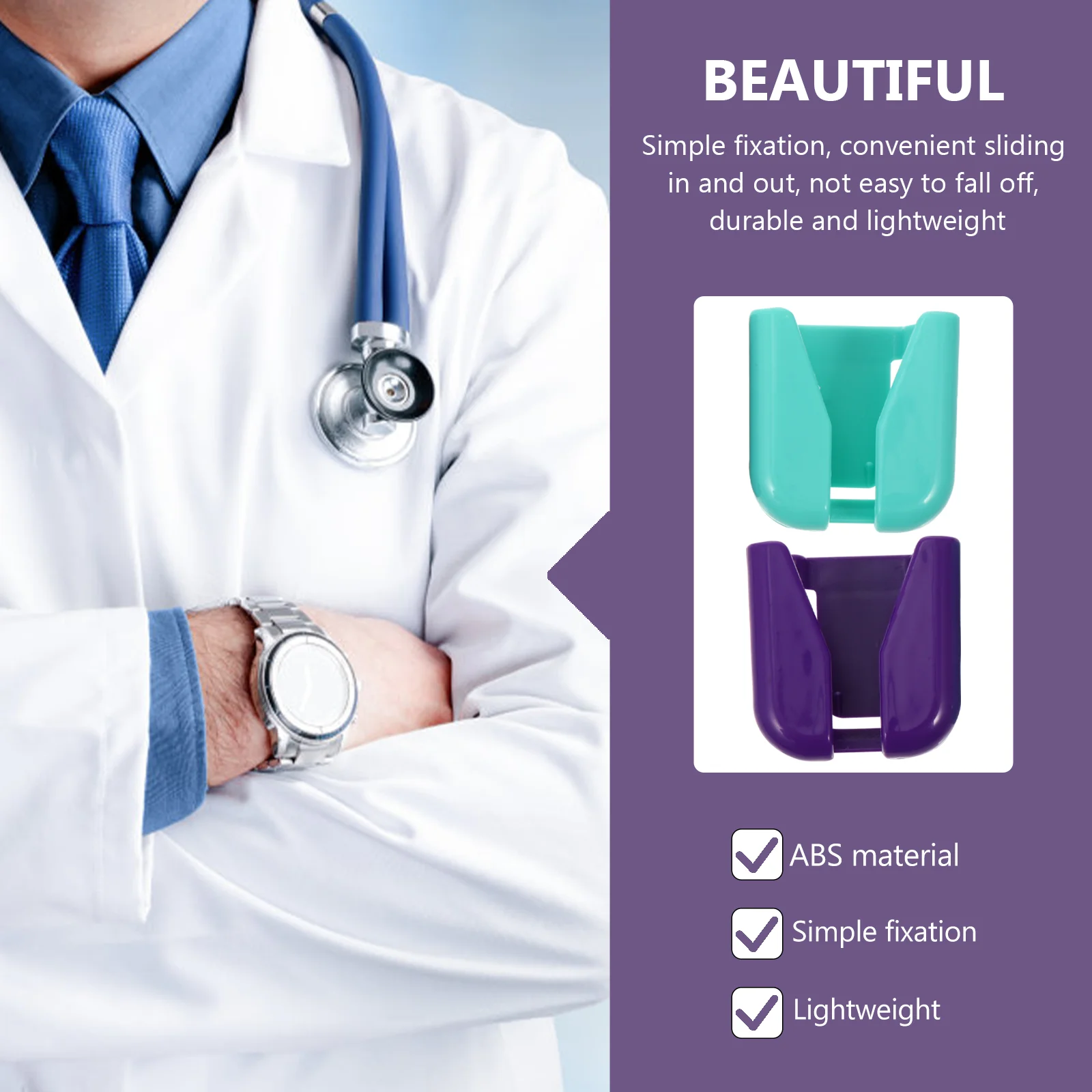 10 Pcs Stethoscope Clips Belt Clamps Accessories Healthcare Devices Nurse Tools Medical Supplies Practical Holders