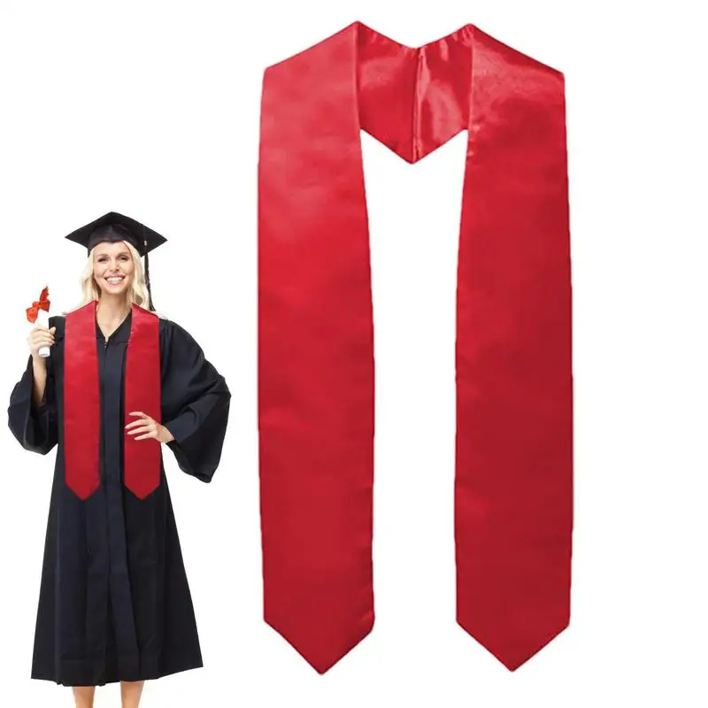 1pcs Graduation Stole Sash Satin Plain Honor Stole Bachelor Gown Scarf Unisex Adult Graduation Honors Stole Graduations