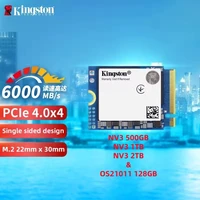 Kingston OS21011 128GB & NV3 500GB 1TB 2TB M.2 2230 PCIe 4.0 NVMe SSD | Up to 6000MB/s - Stream Deck, Laptop, Desktop Compatible