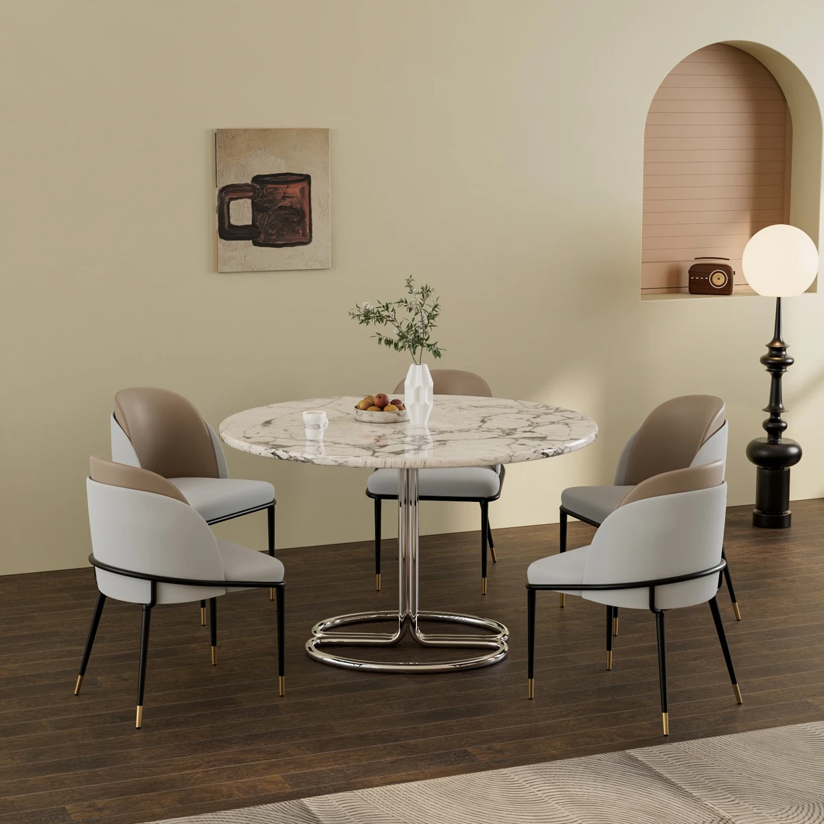 LUVODI Luxury Set Of 2 Dining Chairs Kitchen Accent Leisure Microfiber Leather Living Room Chairs for Dining,Kitchen,Study Room — view 3