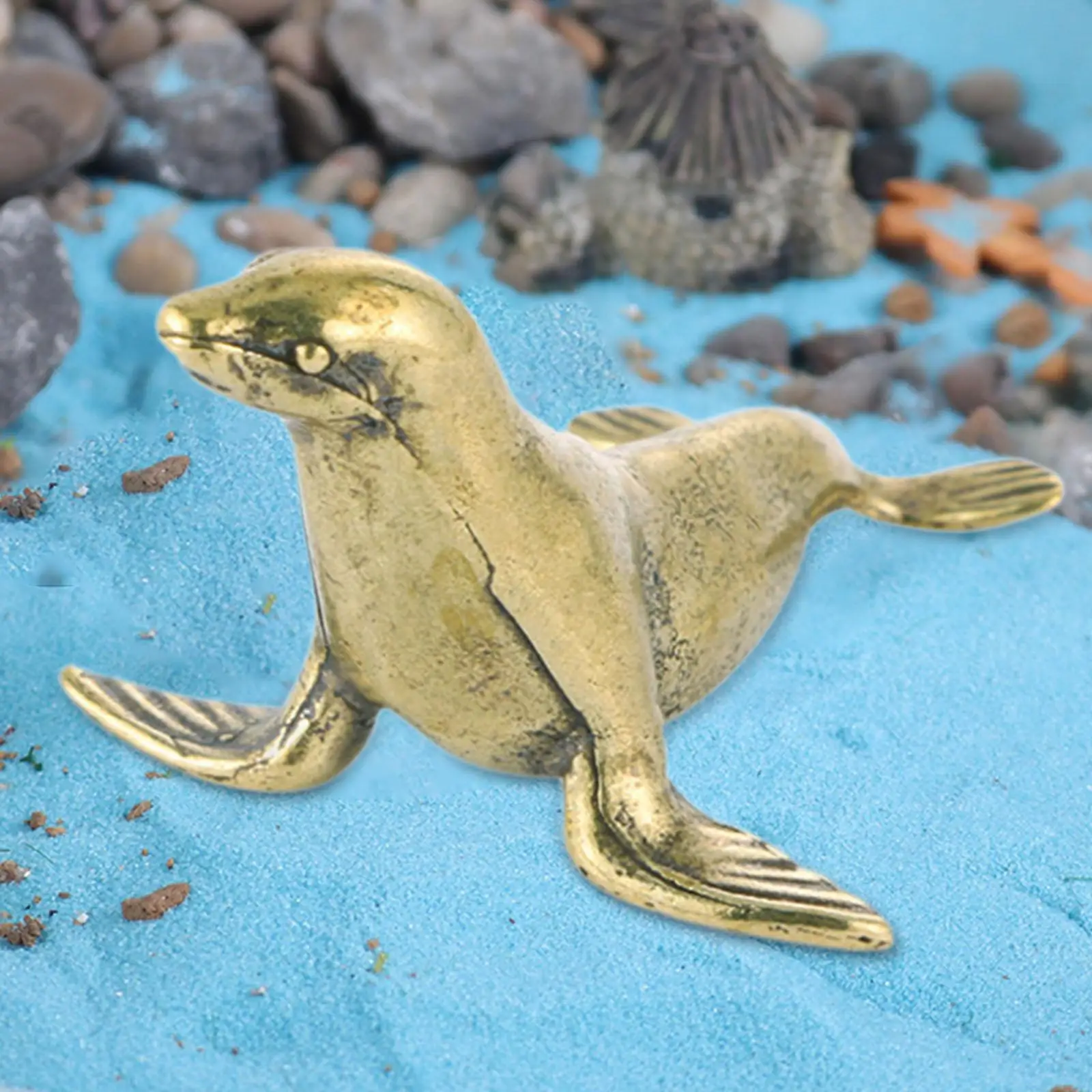 Brass Seal Ornament Desktop Decor Gifts Creative Small for Dorm Cafe Bedroom