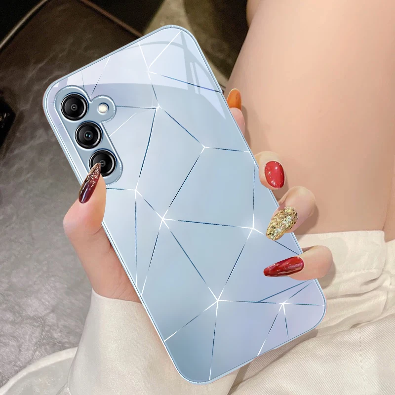 Lingge Dazzling Light Glass Phone Case