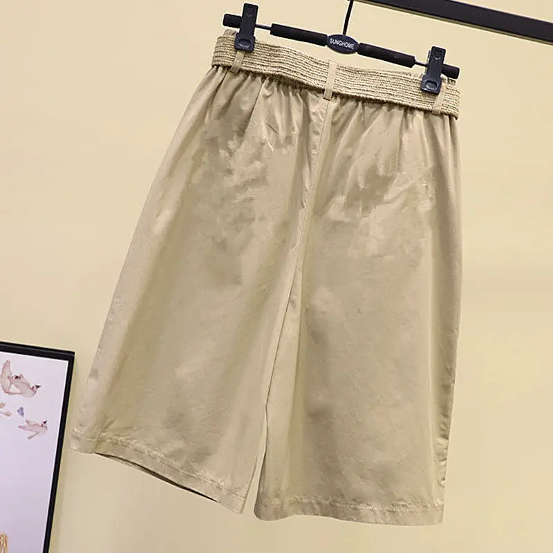 Shorts Women Summer Elastic Waist Wide Leg Loose Y2K Youth Fashion Casual Empire 4 Colors Harajuku Simple Solid Jupe Femme Retro