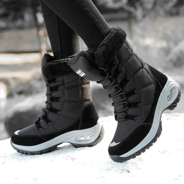 Winter Hiking Boots Shoes for Women Platform Fur Warm Snow Boots Waterproof Slip on Women Comfortable Outdoor Ankle Boots Winter 1