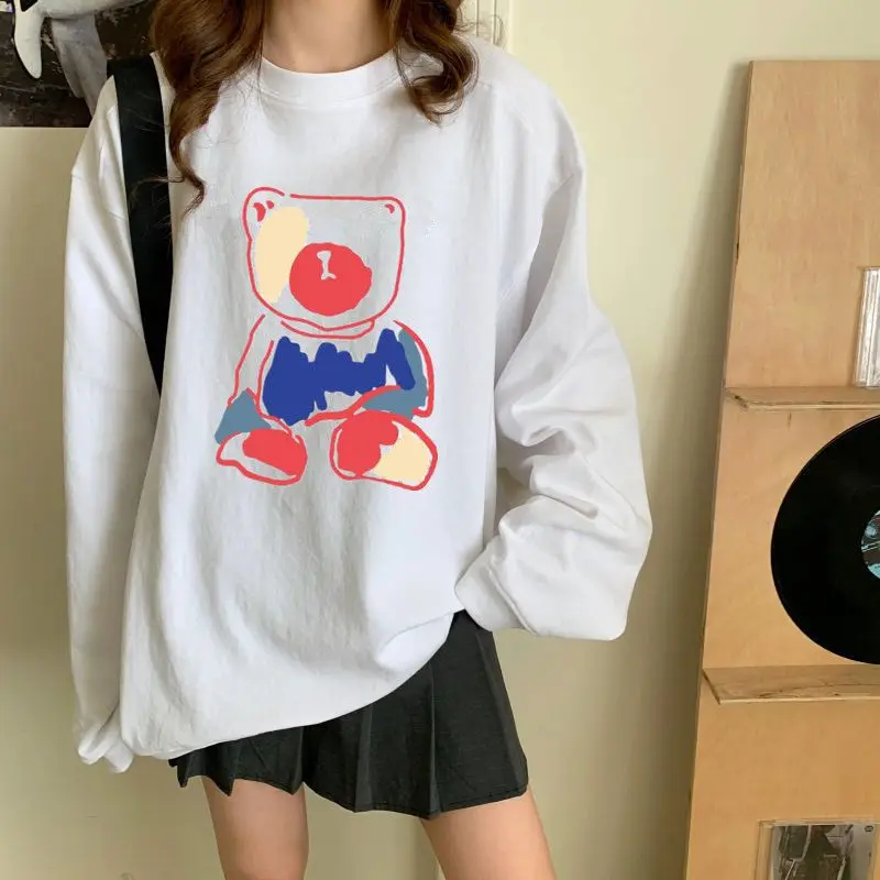 Fashion O-Neck Loose All-match Printed Sweatshirts Female Clothing 2023 Autumn New Casual Pullovers Korean Sweatshirts