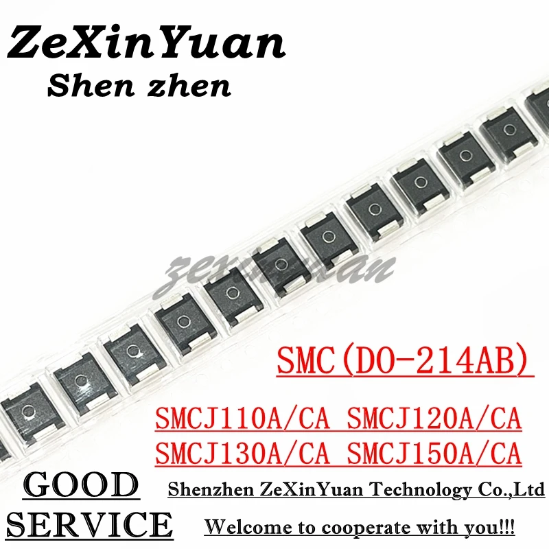 

10 шт. TVS-диод SMCJ110A SMCJ110CA SMCJ120A SMCJ120CA SMCJ130A SMCJ130CA SMCJ150A SMCJ150CA GHE GHG GHK GHM DO-214AB