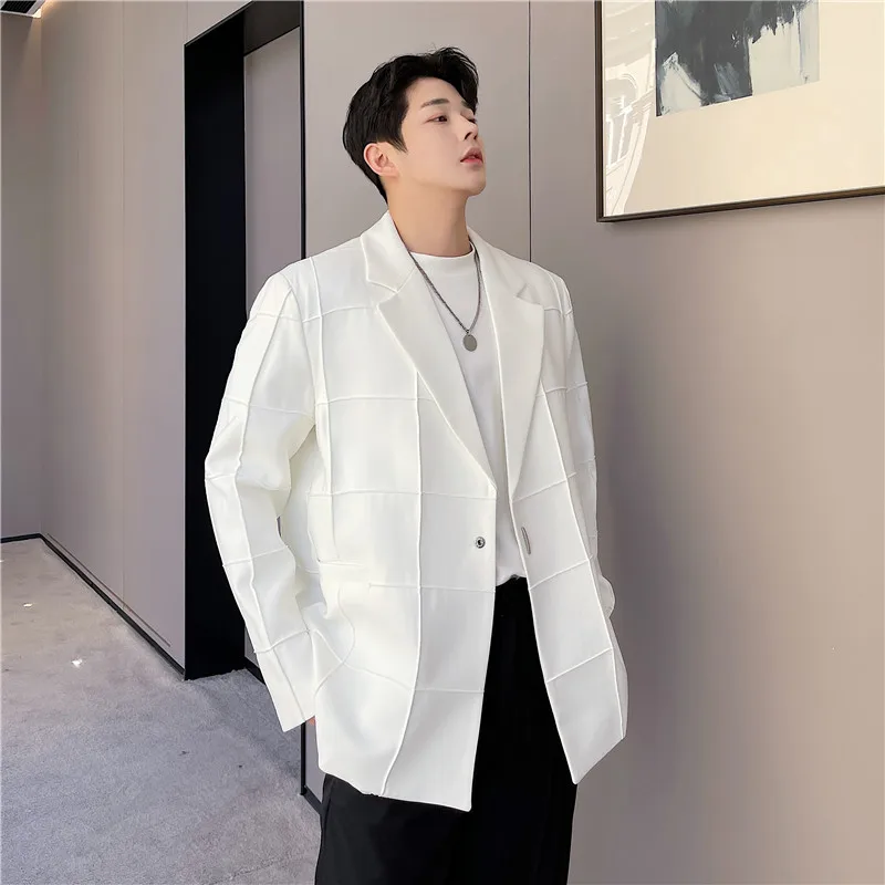 

2022 New Arrivals Men Business Casual Suits Coats Male Spring Autumn Loose Suit Jacket Single Breasted Fashion Blazer H26