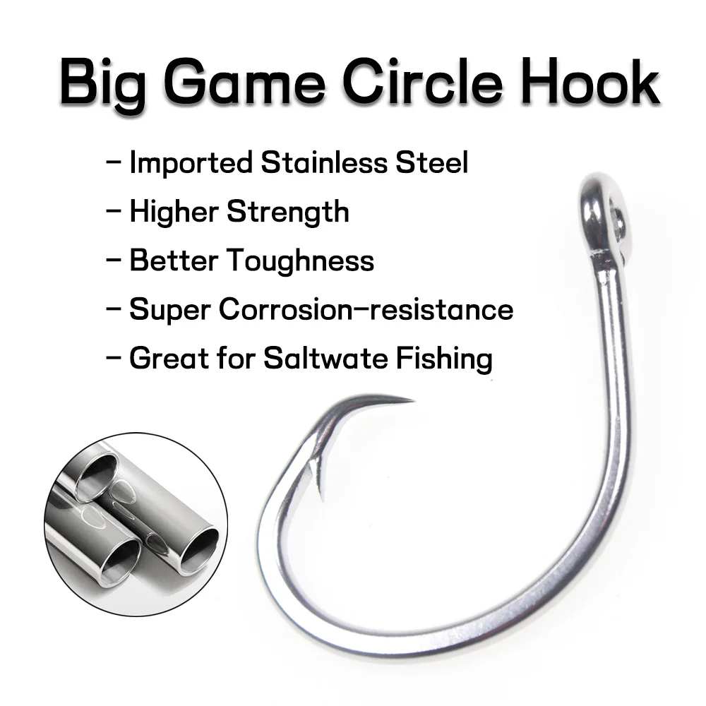 Super Giant Saltwater Fishing Hooks 24/0 - 2 Pack, Forged Circle Hooks For Shark, Tuna, Swordfish - View #3