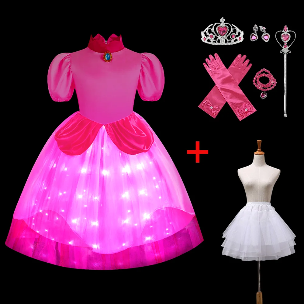 Encanto Princess Led Light Up Robe pour fille Cosplay Isabela Mirabel  Carniva Costume de Noël Kid Birthday Party Soirée Dresse_a