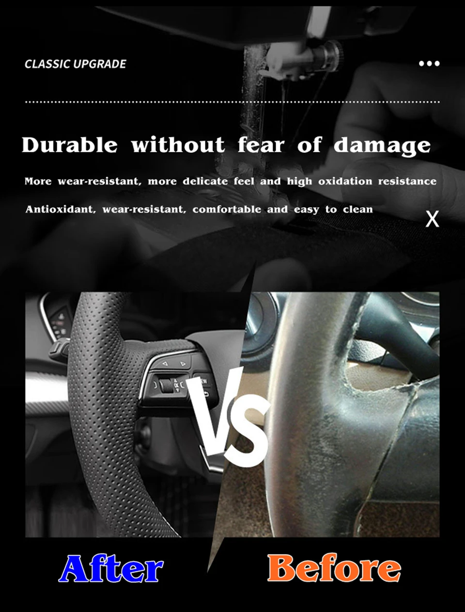 Car Steering Wheel Cover Leather Steering Wrap Lexus RX330 RX400h RX400 2004-2007 Toyota Corolla Verso Camry Steering Wheel Cover