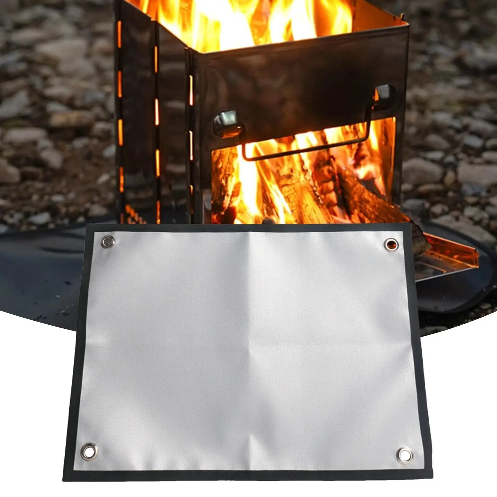 Camping Fireproof Cloth BBQ Grill Mat Flame Retardant Mat for Camping Stoves of Hot Tent Outdoor Fire Pit Protective Mat