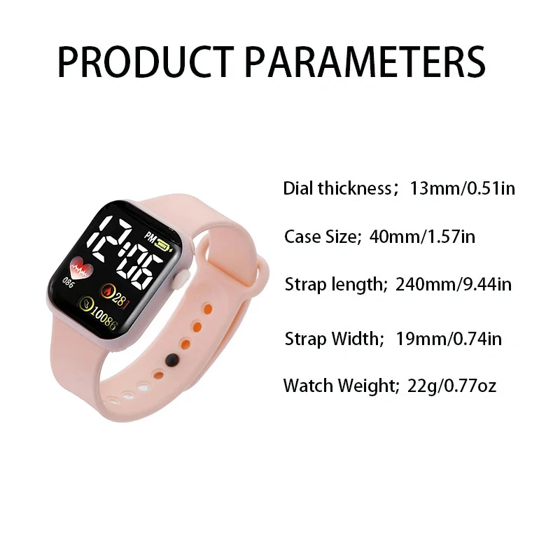 1pcs Ladies Love Pink Silicone LED Electronic Watch +1pcs Unicorn Crystal Bracelet Set for MOTHER'S Day Exclusive Gift 6