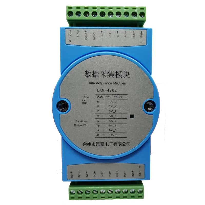 

8-channel K-type Thermocouple Temperature Acquisition Input Module 8 to Rs485modbus Isolation Transmitter DAM-4702