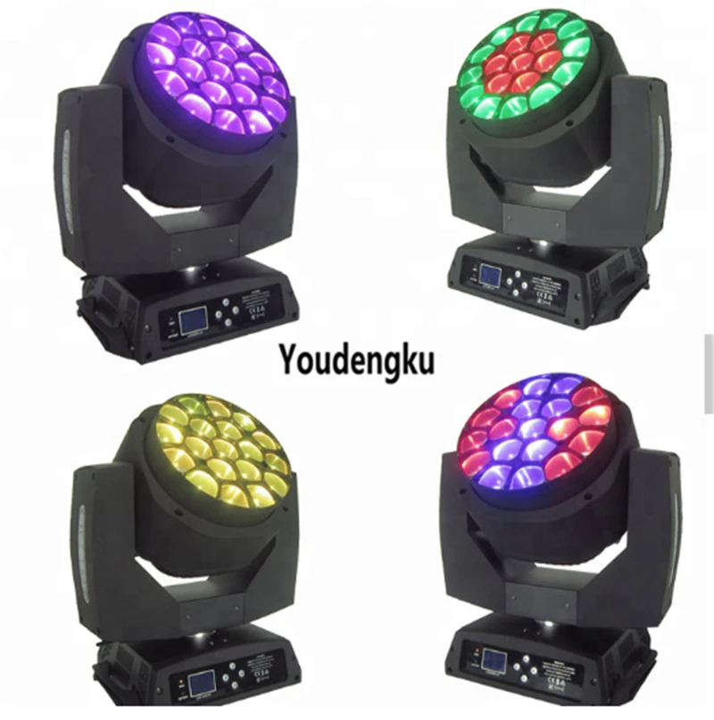 4 pieces Zoom beam moving head LED 19 X 15 W rgbw 4in1 B-eye K10 clay paky bee eye led moving head light