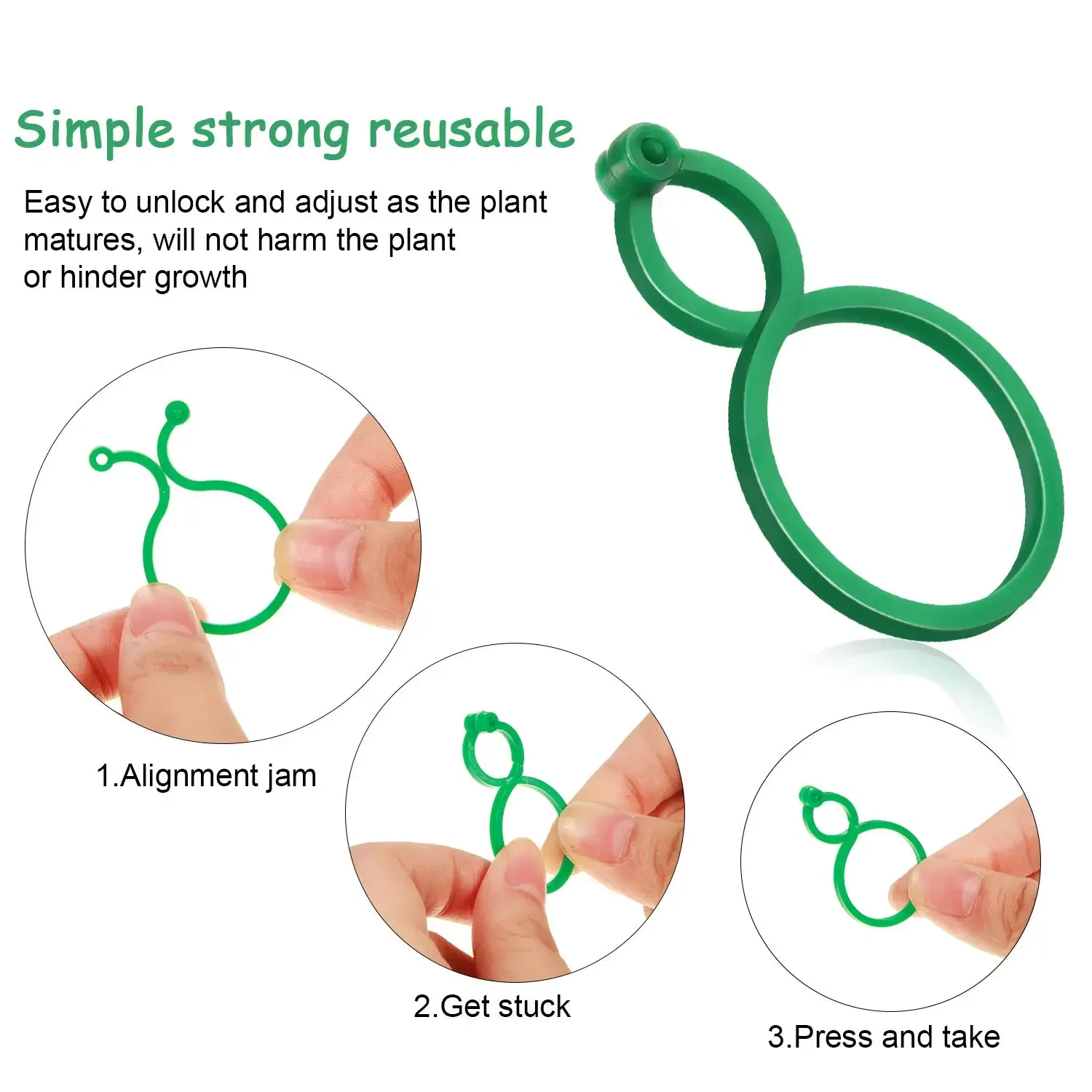 50pcs Garden Plant Support Clips Orchid Flower Ties Vegetables Tomato Vine Flower Clips Plastic Plant Locks for Securing Plants 5