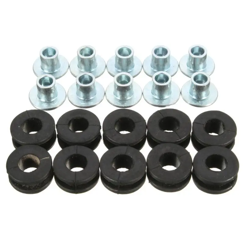 77HF 10Pcs Motorcycle Side Cover Rubber Grommets Gasket Fairings Rubber Cushion