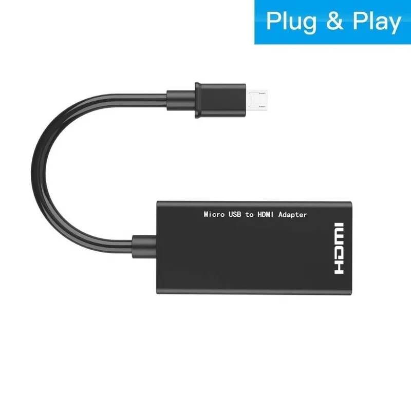 타입 C 및 마이크로 USB용 HDMI 호환 1080P HD 오디오 비디오 케이블(HDTV 변환기 어댑터용) 안드로이드 폰 태블릿