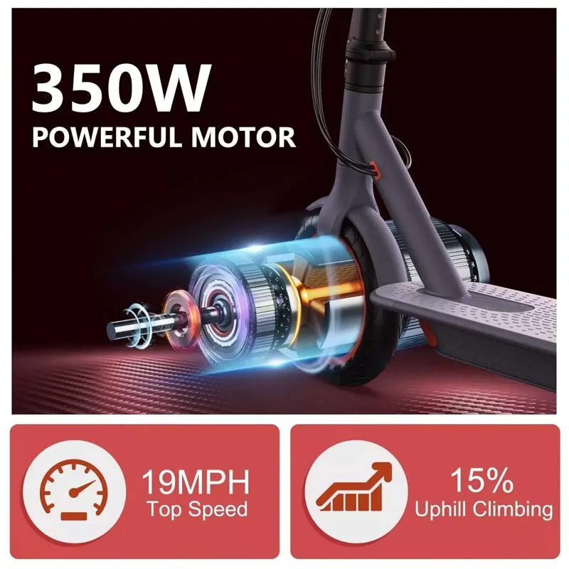 LP80 Electric Scooter: 350W Motor, 31km/h Speed, APP-Enabled, Shock-Absorbing, Anti-Skid, 8.5-Inch Wheels, Foldable Design.