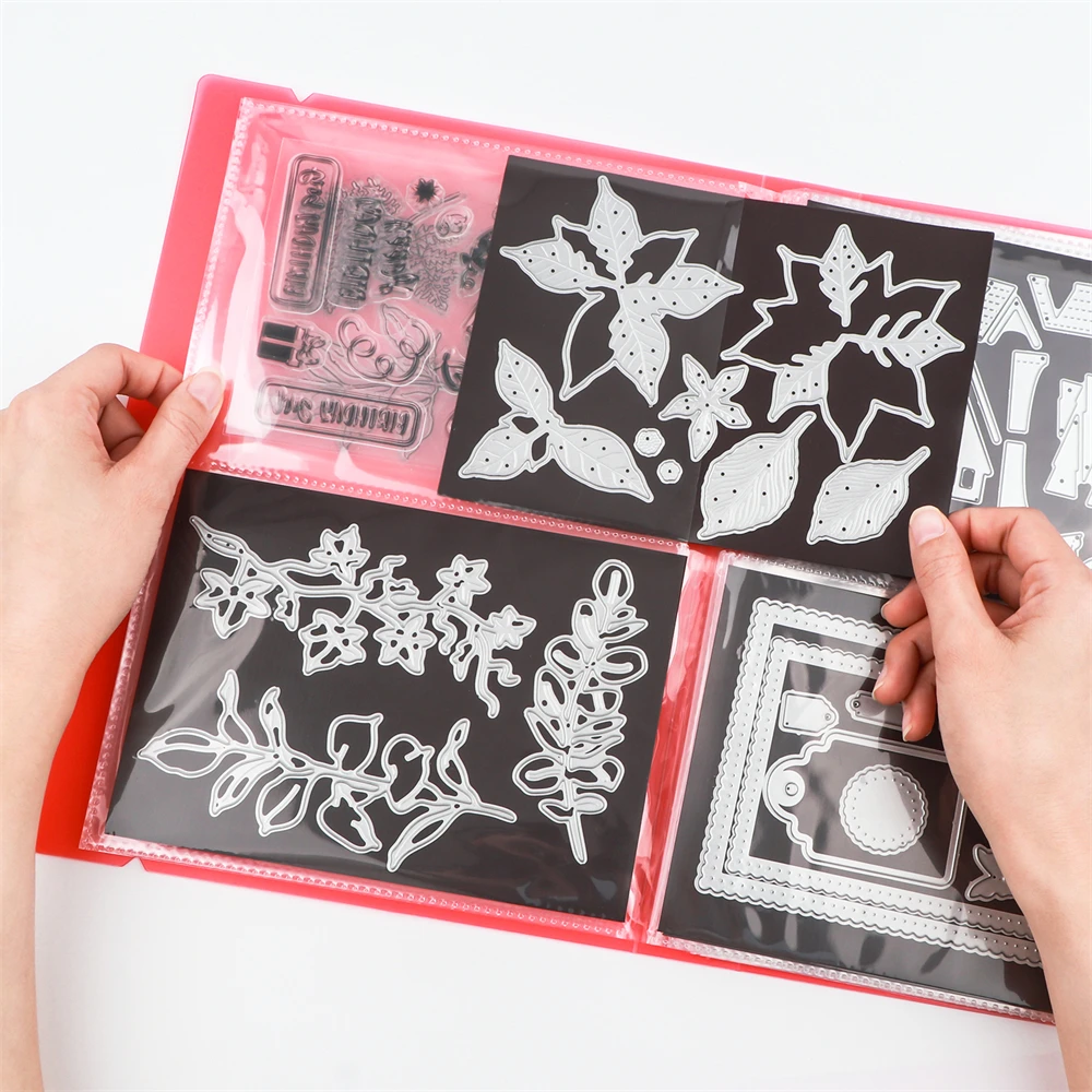 Large Sticker Photo Storage Album 20 Pages 4 Pockets Booklet Storage Book Organizer Folder for Stamp Dies Sticker Collection