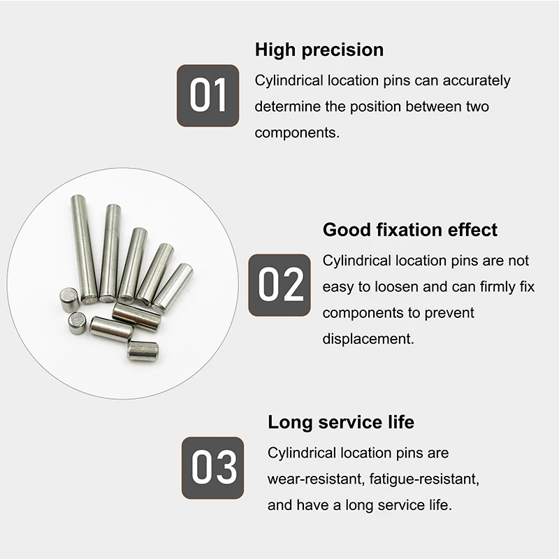 M1 M1.5 M2.5 M3 M4 M5 M6 M8 Cylindrical Pin Locating Dowel Set 304 Stainless Steel Fixed Lock Pin Shaft Fixing Metal Solid Rod images - 6