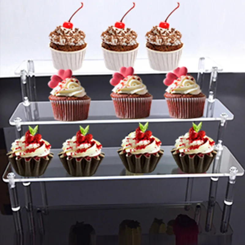 thumbnail image 2 of JUESHA Clear Dessert Table Display Set 16 X 8 For Cookie Donut Cupcake 3 Tier Acrylic Serving Tray Tiered Cake Riser Stand For Party Event Buffet P 113069473 2 of 14