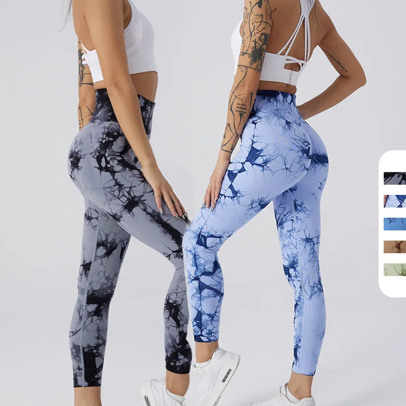 Women For Fitness Yoga Pants Seamless Tie Dye Leggings Push Up Workout  Sports Legging High Waist Tights Gym Ladies Clothing