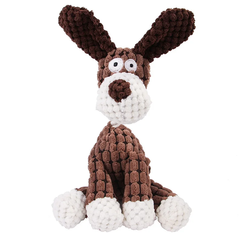 Plush Corduroy Squeaky Chew Toy for Dogs - Bite Resistant and Fun for All Sizes