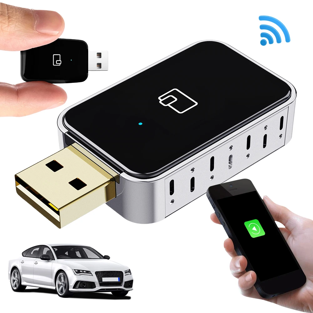 무선 CarPlay 안드로이드 오토 미니 박스 동글 BT WiFi AI 박스 어댑터 음성 어시스턴트 (순정 유선 CarPlay 안드로이드 오토 차량용)