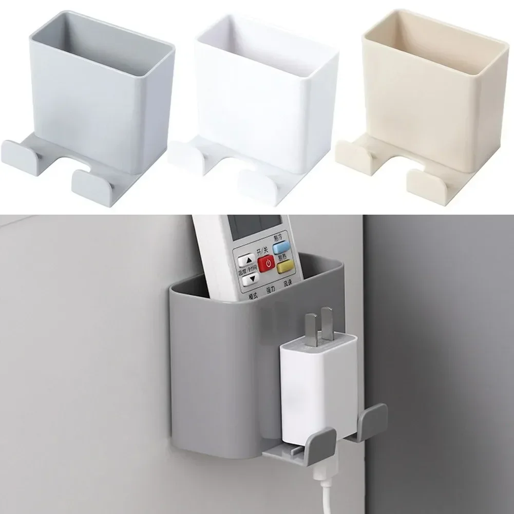Remote Control Holder Wall Mounted Storage Box Phone Plug Stand Air Conditioner Remote Storage Organizer remote control holder