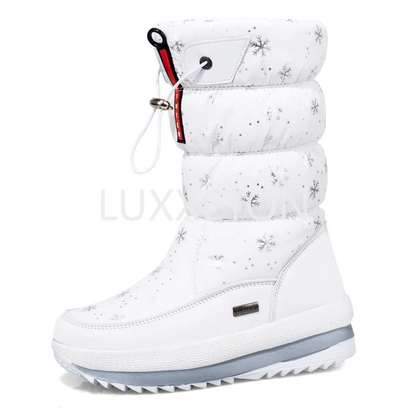 

Женские зимние ботинки, водонепроницаемые ботинки для снежной погоды, обувь на платформе, женские Теплые ботильоны на толстом плюше для женщин, зимняя обувь, нескользящая обувь с застежкой