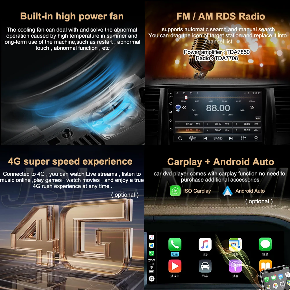JAC Refine S3 2019 Ƽ̵  ÷̾, ȵ̵ 13 ī÷, ׷  DVD, 2din  