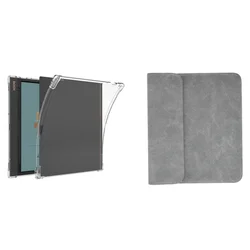 Crystal Clear Shockproof Back Cover with Pencil Holder and Protector Shell for Note Air 3 C 2023 (TPU Case and Sleeve)