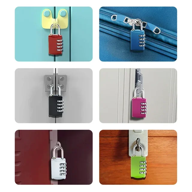 1-10PCS 4 Dial Digit Password Locks Resettable Mini Lock Number Password Combination Padlock Security Lock for Luggage Suitcase 4