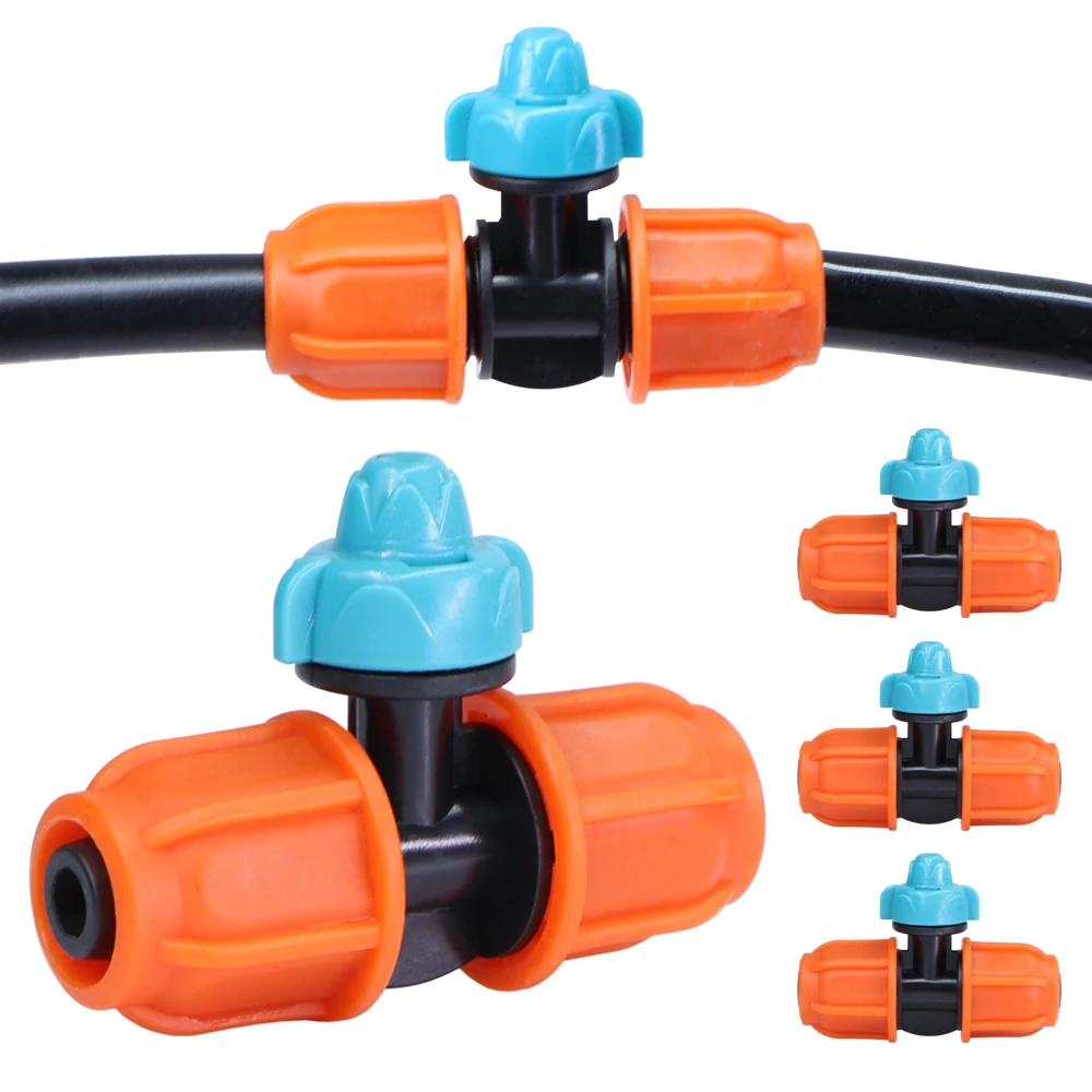 Whole Misting Cooling Nozzle Lock Coupling Adapter Tee Connectors 3/8 "" Watering Hose Sprinkler for Garden Greenhouse Planting