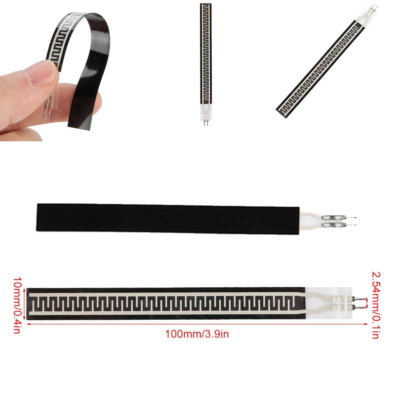 ZD10-100 500g Resistance Type Thin Film Pressure Sensor Force Sensor Length 100mm Width 10mm