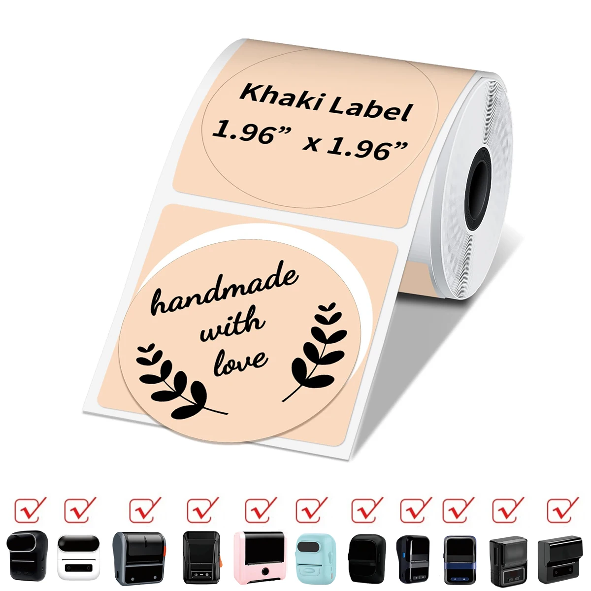 2in x 2in (50mm x 50mm) round color label paper, suitable for portable printers SK58/SK20/SK35/SK45/M110, barcode/address/mail