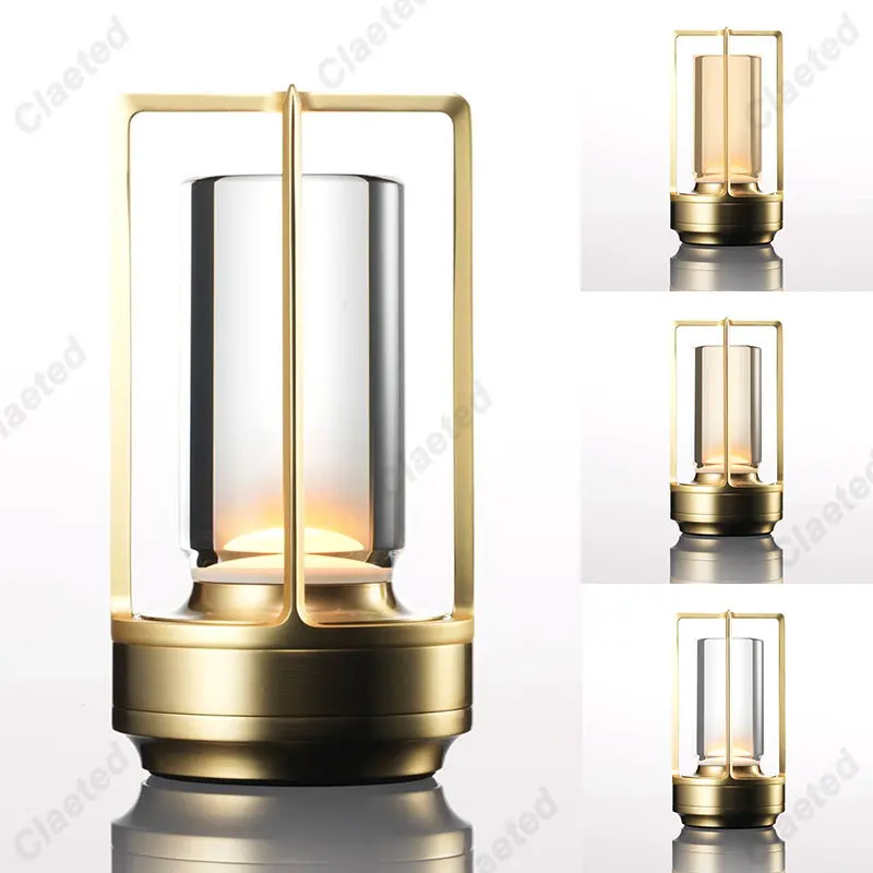 LED Cordless Table Lamp Industrial Style Creative Atmosphere Light USB Charging Outdoor Camping Bar Home Bedroom Decor Lighting
