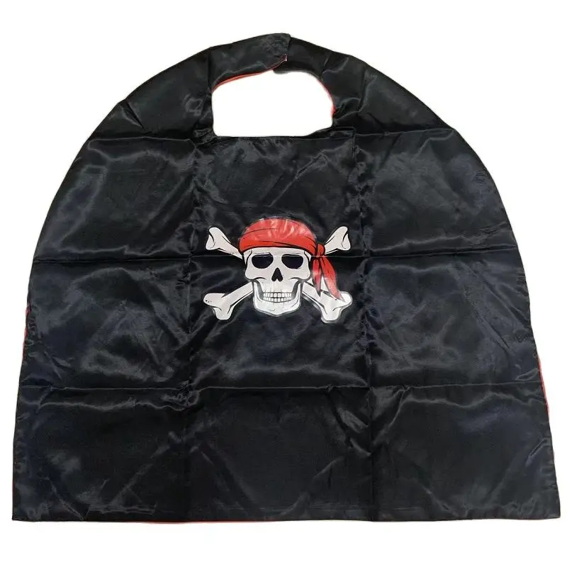 Boy Party Clothes Skull Pirate Cape Cosplay Costume Children's Pirate Cloak Hat Toy Set Halloween Birthday Party Gifts