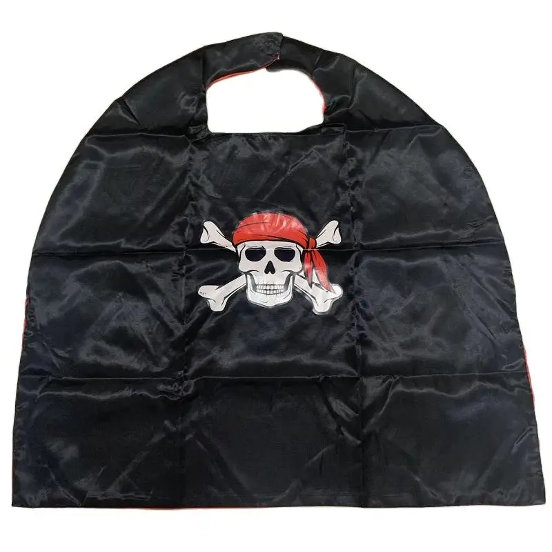 Boy Party Clothes Skull Pirate Cape Cosplay Costume Children's Pirate Cloak Hat Toy Set Halloween Birthday Party Gifts Kids Cosplay Costume Superhero Cosplay Costume