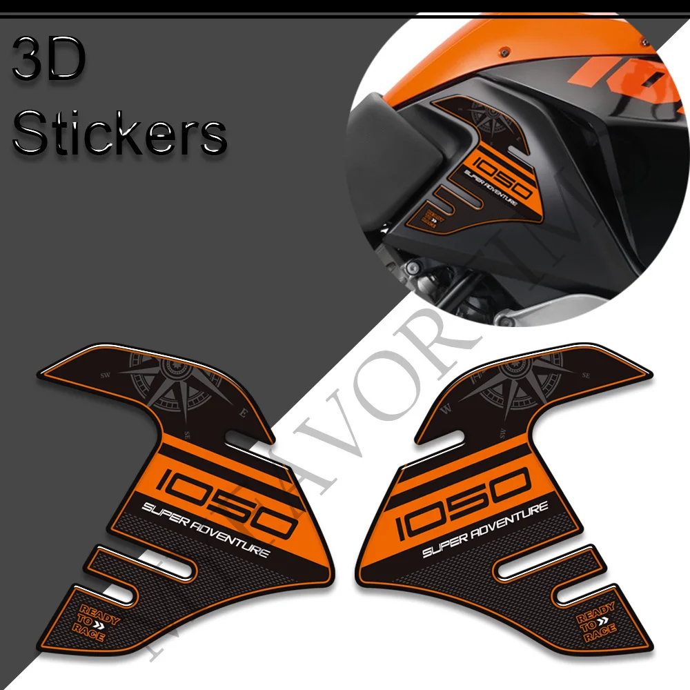 For 1050 S R Super Adventure ADV Motorcycle 3D Stickers Decals Tank Pad Side Grips Gas Fuel Oil Kit Knee Protection